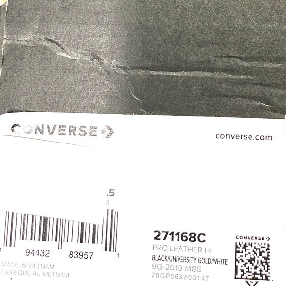 💖MEGA SALE💖Converse Women 271168C PRO LEATER Black Gold Basketball Sneakers - Picture 8 of 9